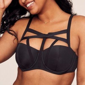 Adore Me Underwire Balconette Bra Size 38DDD Black, New